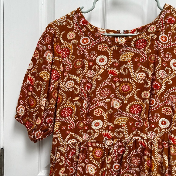 Mata Traders puff sleeve block print dress - Picture 2 of 4